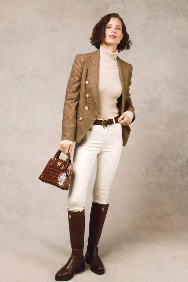 Holland Cooper Knightsbridge Blazer Clarence Check Merlot Women Blazers Holland Cooper Knightsbridge Blazer Clarence Check Merlot Women Blazers