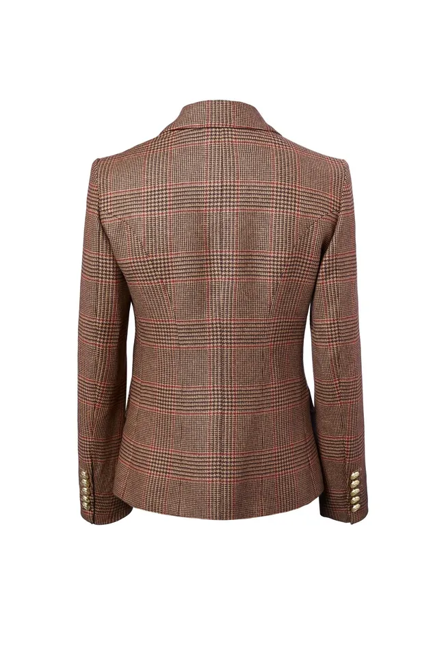 Holland Cooper Knightsbridge Blazer Clarence Check Merlot Women Blazers Holland Cooper Knightsbridge Blazer Clarence Check Merlot Women Blazers