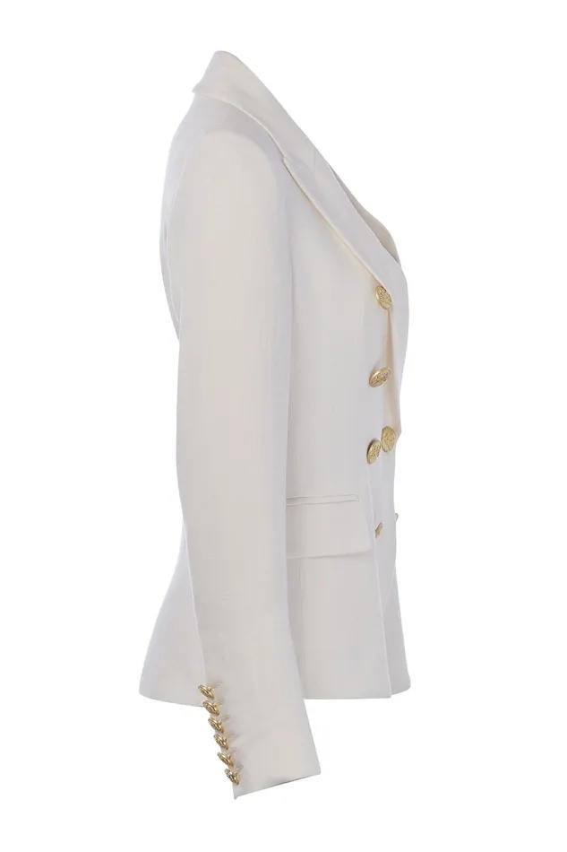 Holland Cooper Knightsbridge Blazer Oyster Linen Women Tailoring