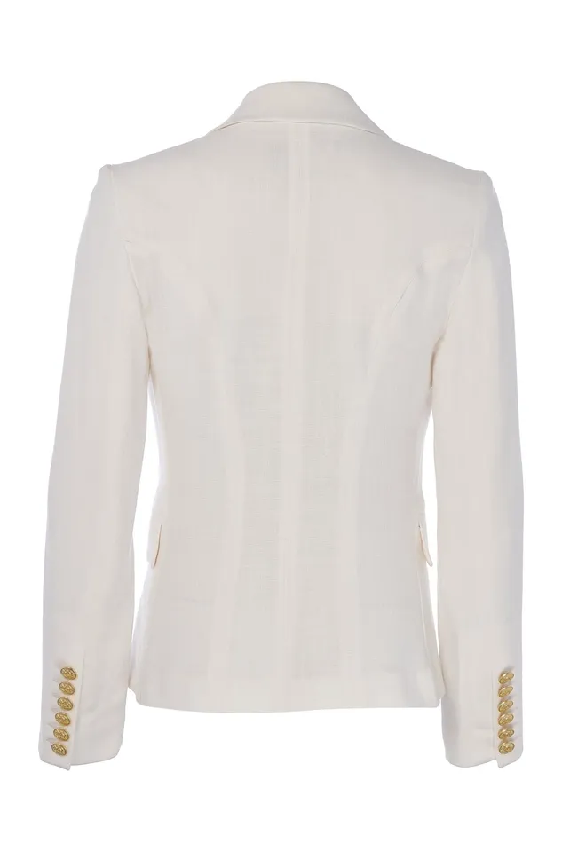 Holland Cooper Knightsbridge Blazer Oyster Linen Women Tailoring