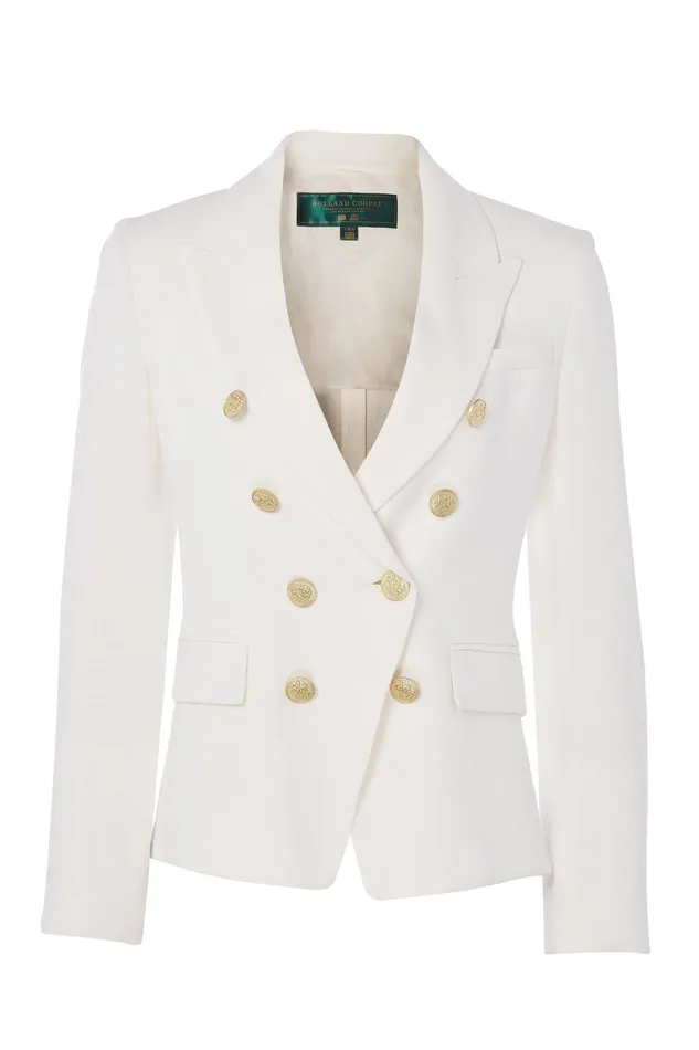 Holland Cooper Knightsbridge Blazer Oyster Linen Women Tailoring