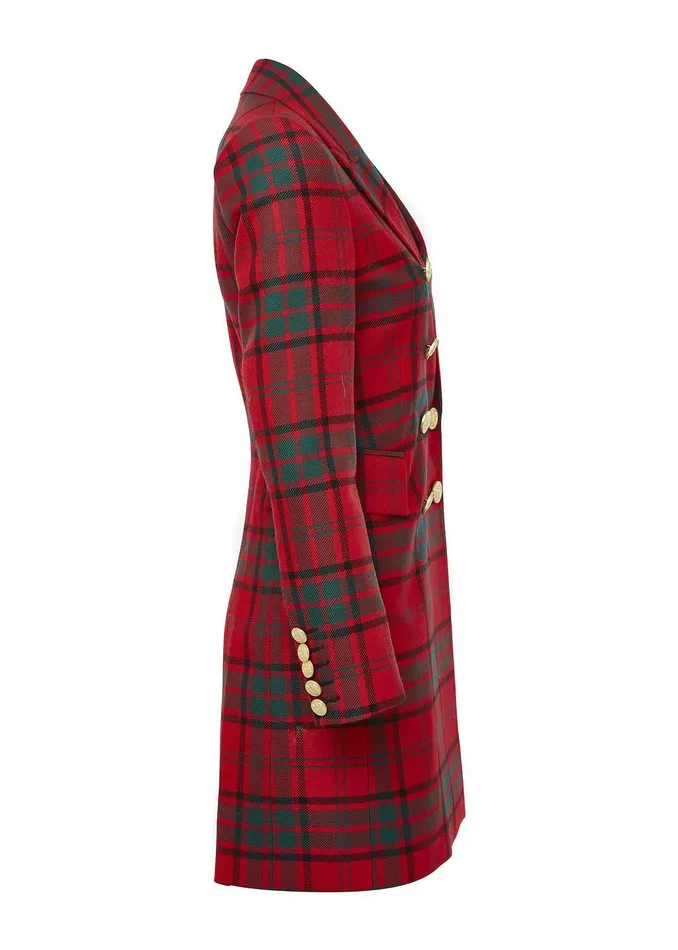 Holland Cooper Knightsbridge Coat Red Tartan Women Tailoring