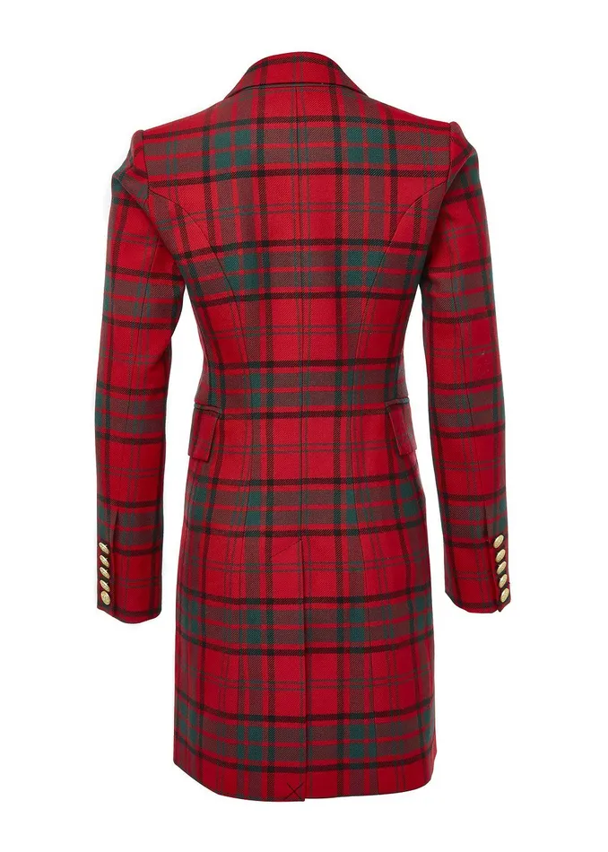 Holland Cooper Knightsbridge Coat Red Tartan Women Tailoring