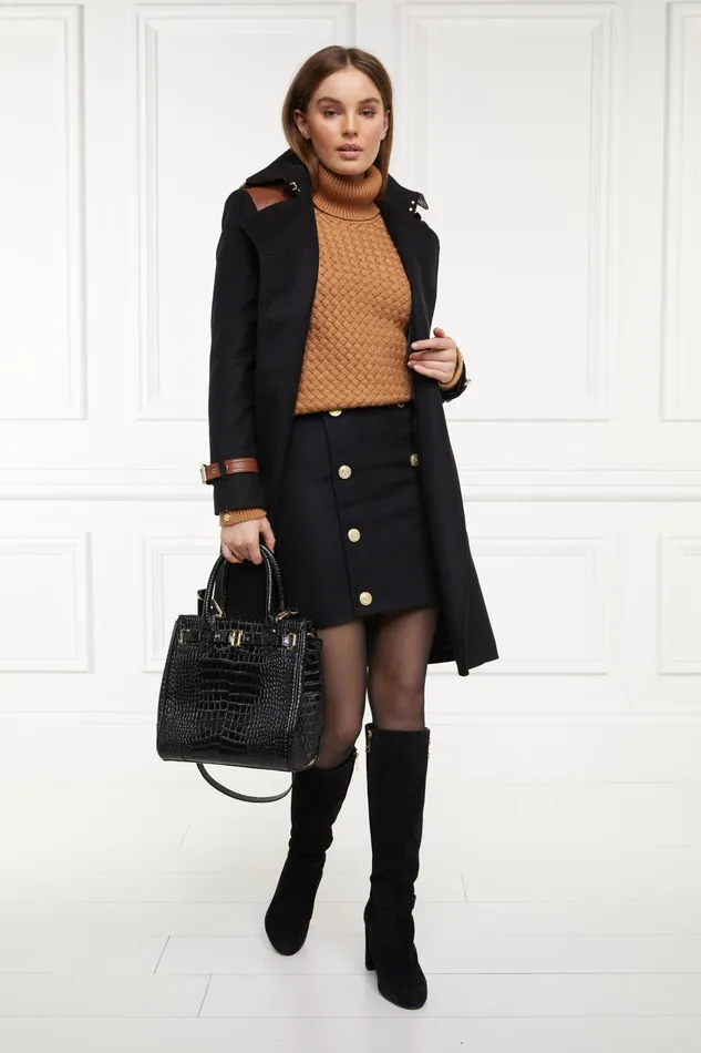 Holland Cooper Knightsbridge Skirt Soft Black Tan Women Tailoring Holland Cooper Knightsbridge Skirt Soft Black Tan Women Tailoring