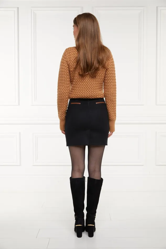 Holland Cooper Knightsbridge Skirt Soft Black Tan Women Tailoring Holland Cooper Knightsbridge Skirt Soft Black Tan Women Tailoring