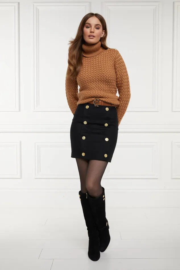 Holland Cooper Knightsbridge Skirt Soft Black Tan Women Tailoring Holland Cooper Knightsbridge Skirt Soft Black Tan Women Tailoring
