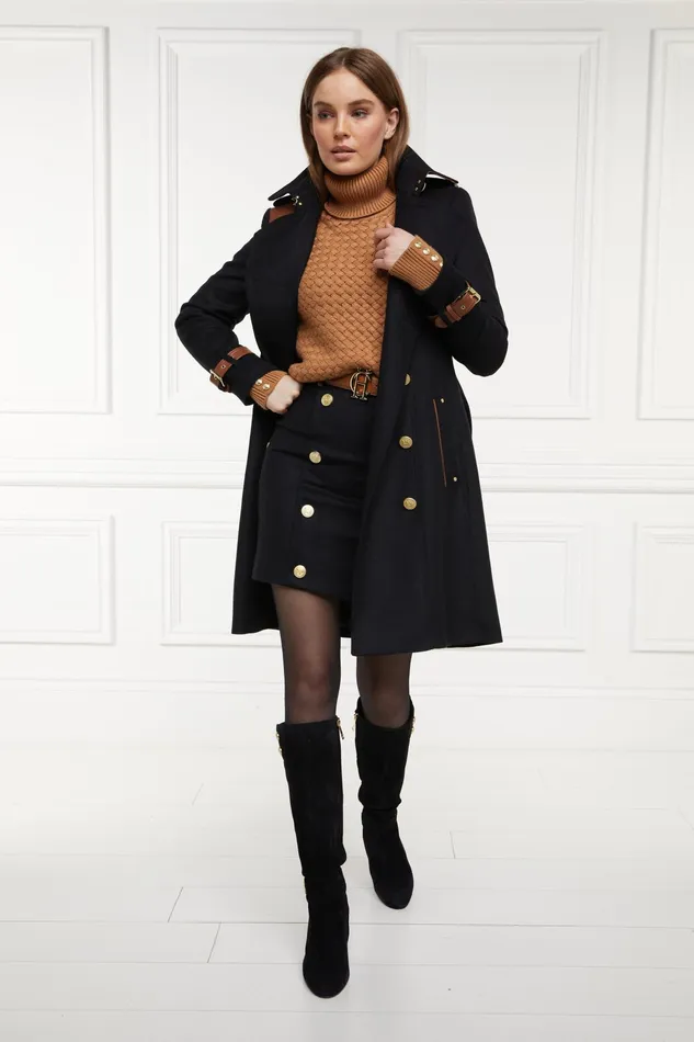 Holland Cooper Knightsbridge Skirt Soft Black Tan Women Tailoring Holland Cooper Knightsbridge Skirt Soft Black Tan Women Tailoring
