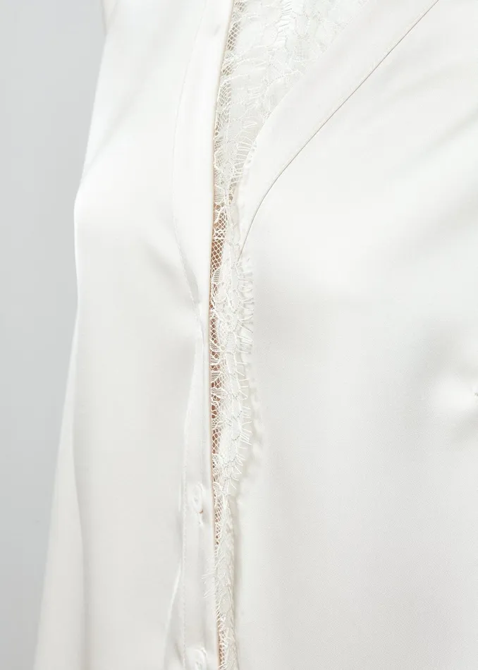 Holland Cooper Lace VNeck Blouse Oyster Women Shirts and Blouses Holland Cooper Lace VNeck Blouse Oyster Women Shirts and Blouses