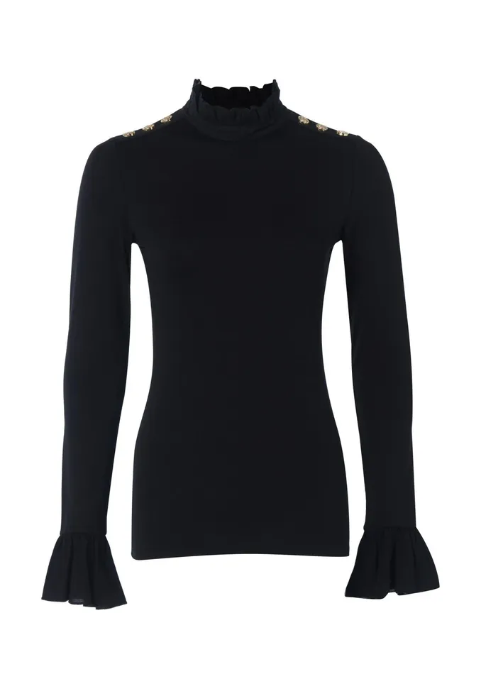 Holland Cooper Lilibet Jersey Tee Black Women Tops