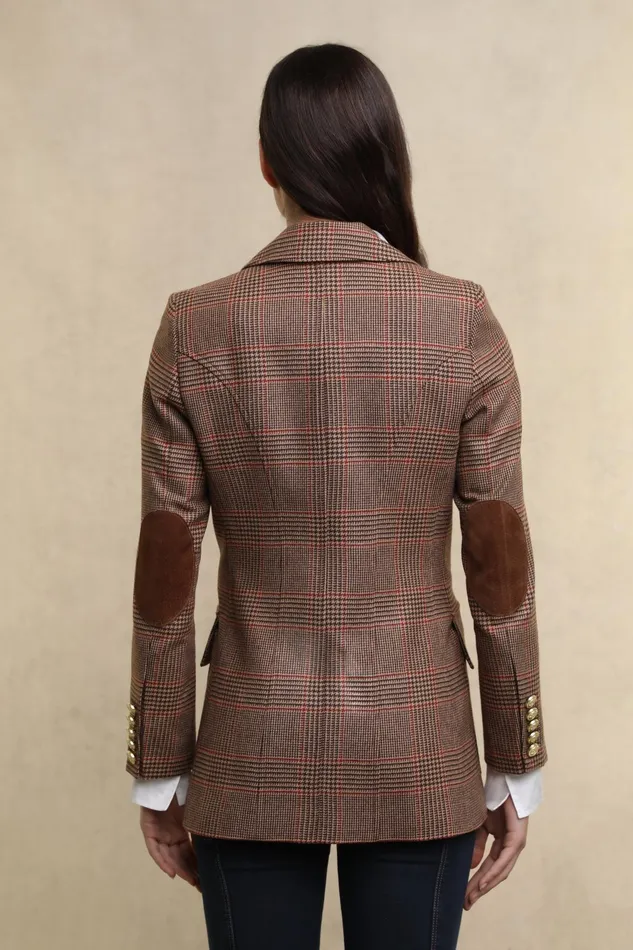 Holland Cooper Paddington Blazer Clarence Check Merlot Women Blazers Holland Cooper Paddington Blazer Clarence Check Merlot Women Blazers