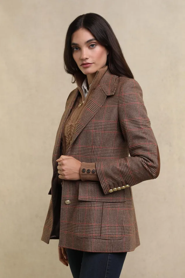 Holland Cooper Paddington Blazer Clarence Check Merlot Women Blazers Holland Cooper Paddington Blazer Clarence Check Merlot Women Blazers