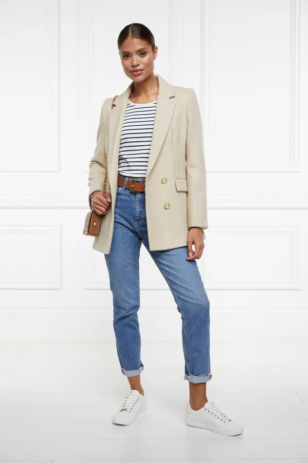 Holland Cooper Padstow Long Sleeve Crew Neck Tee Natural Ink Navy Stripe Women Tees Holland Cooper Padstow Long Sleeve Crew Neck Tee Natural Ink Navy Stripe Women Tees