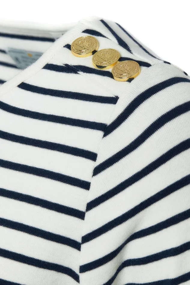 Holland Cooper Padstow Long Sleeve Crew Neck Tee Natural Ink Navy Stripe Women Tees Holland Cooper Padstow Long Sleeve Crew Neck Tee Natural Ink Navy Stripe Women Tees