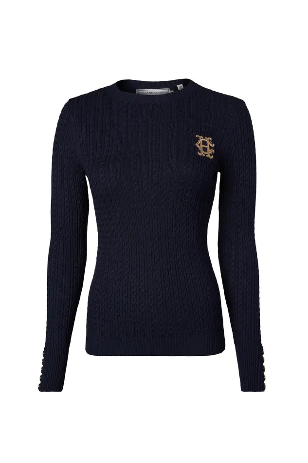Holland Cooper Princeton Crew Neck Knit Ink Navy Women Knitwear