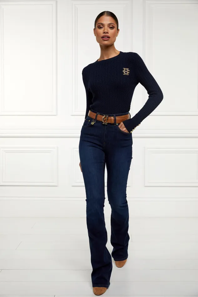 Holland Cooper Princeton Crew Neck Knit Ink Navy Women Knitwear