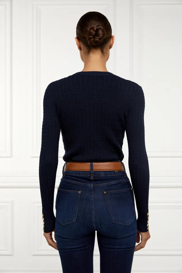Holland Cooper Princeton Crew Neck Knit Ink Navy Women Knitwear