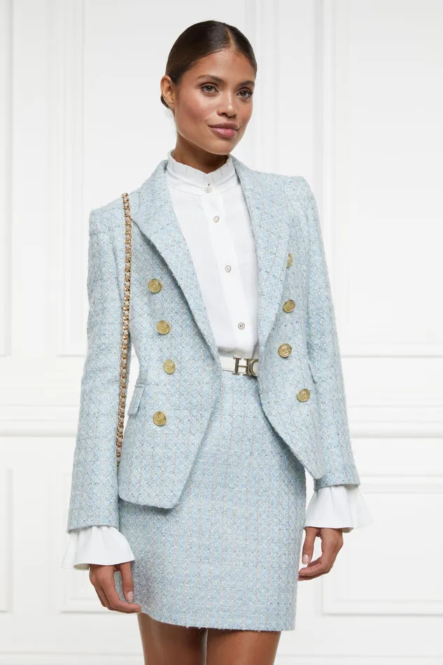 Holland Cooper Regency Skirt Sky Blue Boucle Women Tailoring Holland Cooper Regency Skirt Sky Blue Boucle Women Tailoring
