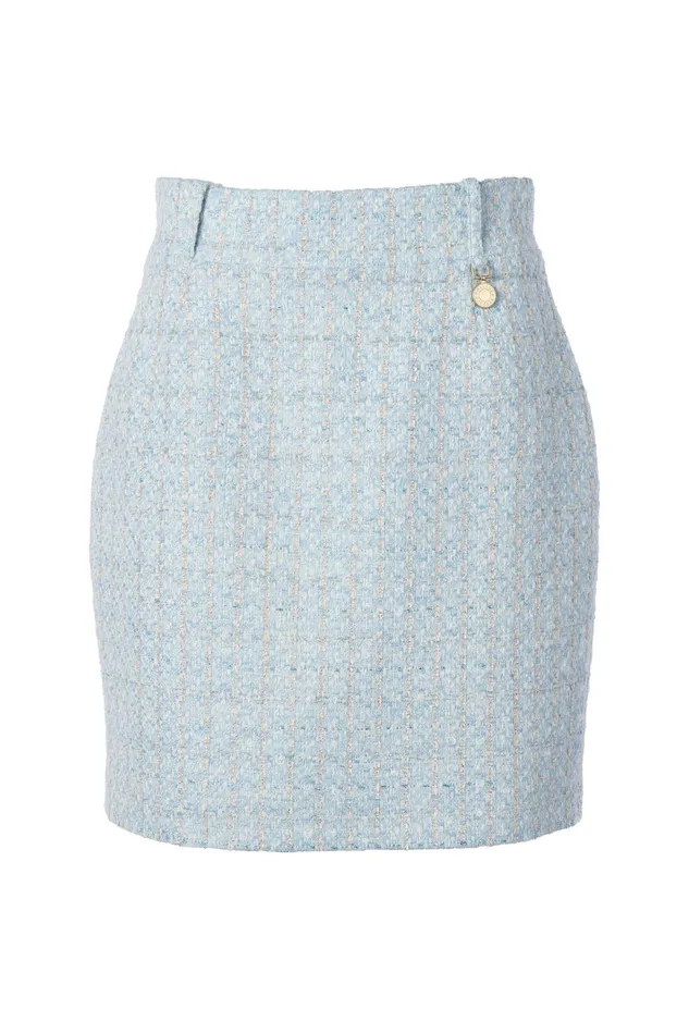 Holland Cooper Regency Skirt Sky Blue Boucle Women Tailoring Holland Cooper Regency Skirt Sky Blue Boucle Women Tailoring