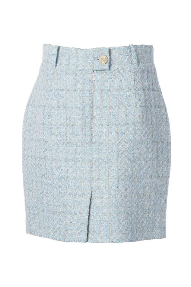 Holland Cooper Regency Skirt Sky Blue Boucle Women Tailoring Holland Cooper Regency Skirt Sky Blue Boucle Women Tailoring