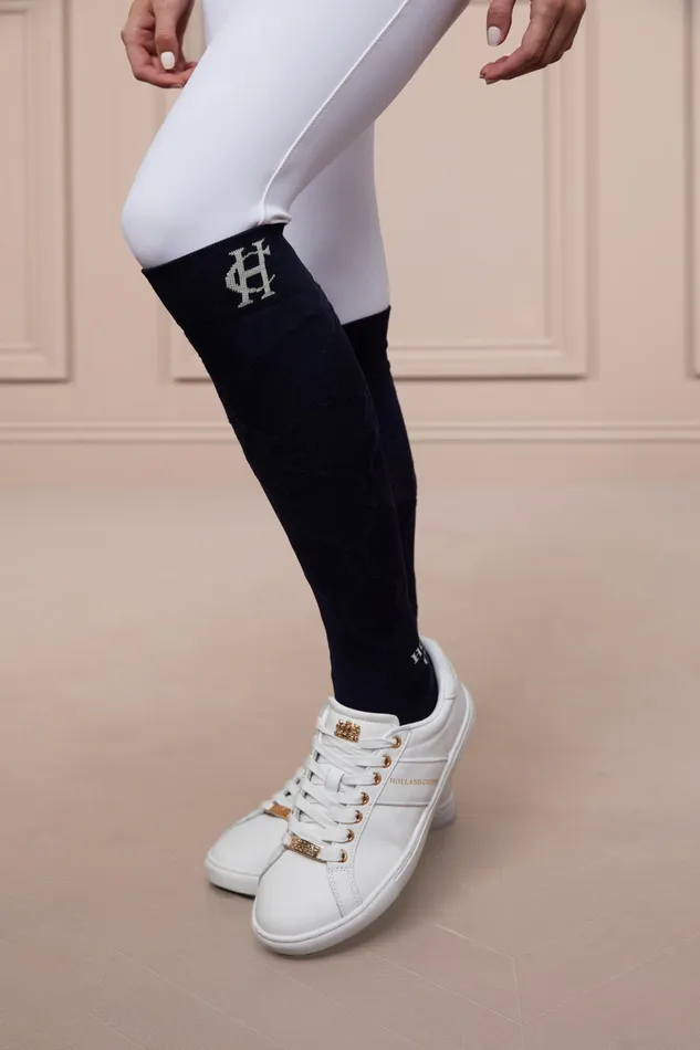 Holland Cooper Riding Sock Ink Navy Women Riding Socks