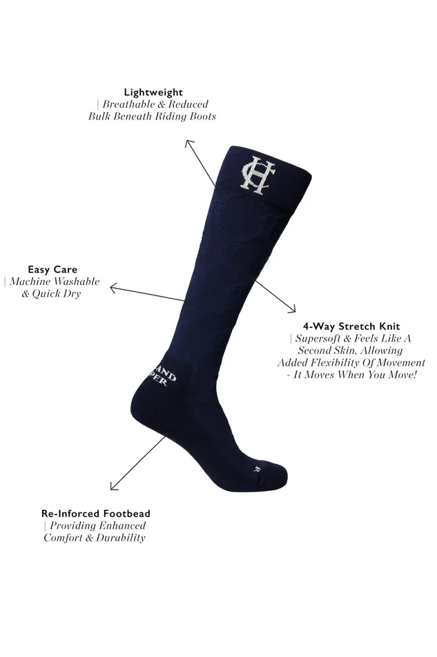 Holland Cooper Riding Sock Ink Navy Women Riding Socks