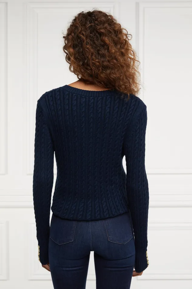 Holland Cooper Seattle VNeck Knit Ink Navy Women Knitwear Holland Cooper Seattle VNeck Knit Ink Navy Women Knitwear