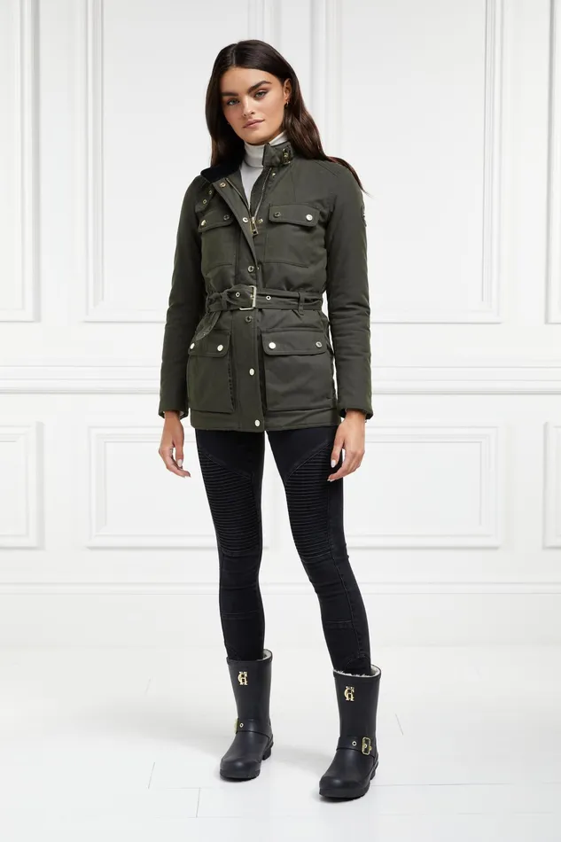 Holland Cooper Sherpa Lined Chelsea Wellington Matte Black Women Wellington Boots