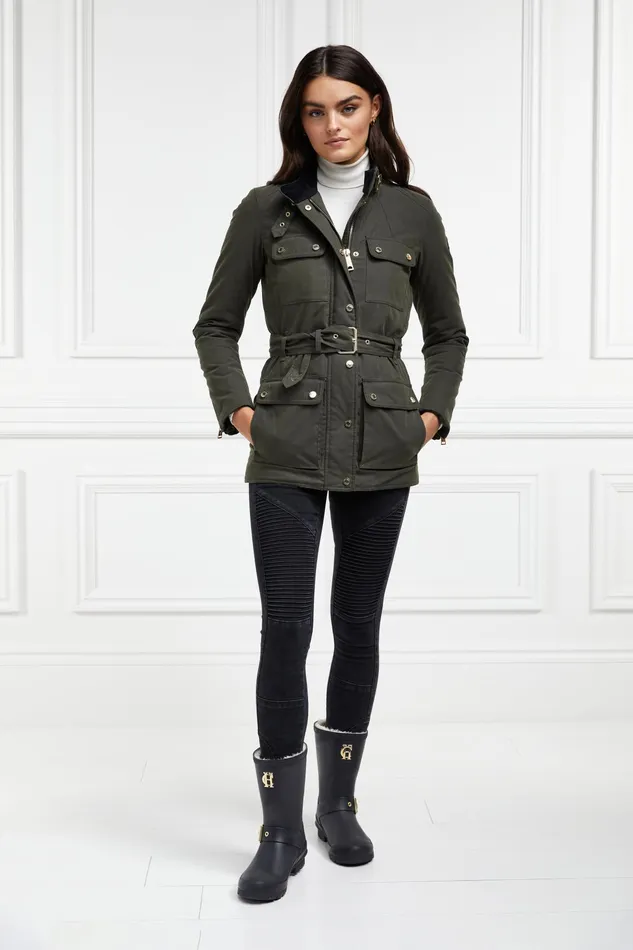 Holland Cooper Sherpa Lined Chelsea Wellington Matte Black Women Wellington Boots