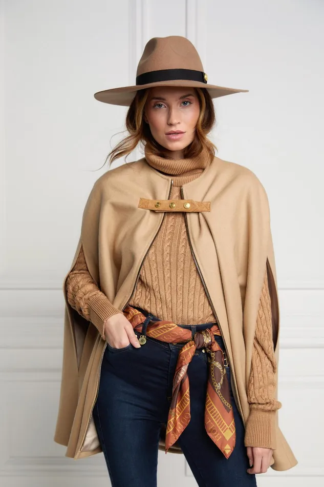 Holland Cooper Slim Cape Camel Women Capes