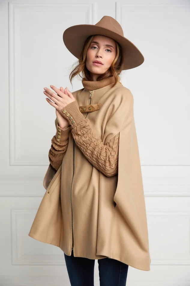 Holland Cooper Slim Cape Camel Women Capes