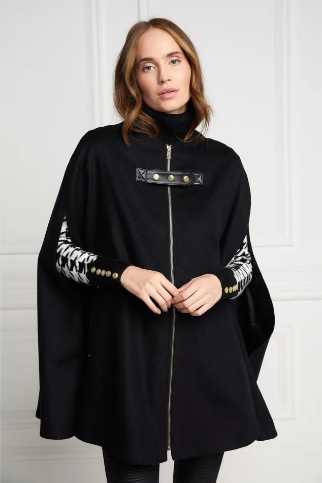Holland Cooper Slim Cape Soft Black Women Capes
