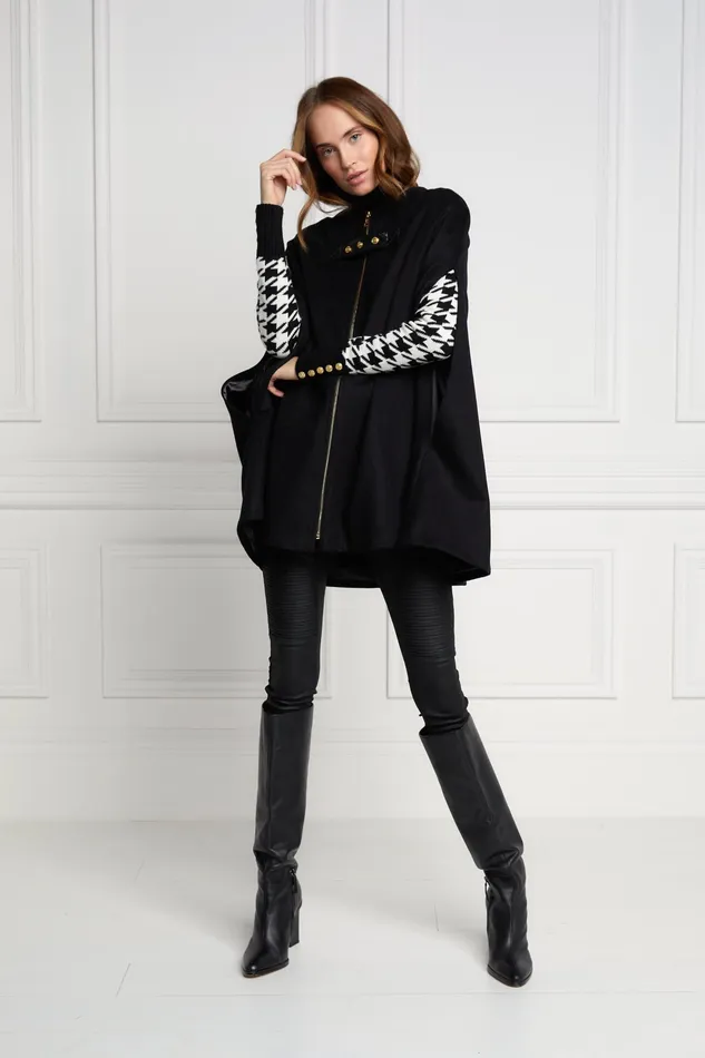Holland Cooper Slim Cape Soft Black Women Capes Holland Cooper Slim Cape Soft Black Women Capes