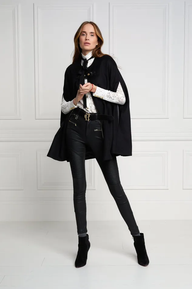 Holland Cooper Slim Cape Soft Black Women Capes Holland Cooper Slim Cape Soft Black Women Capes