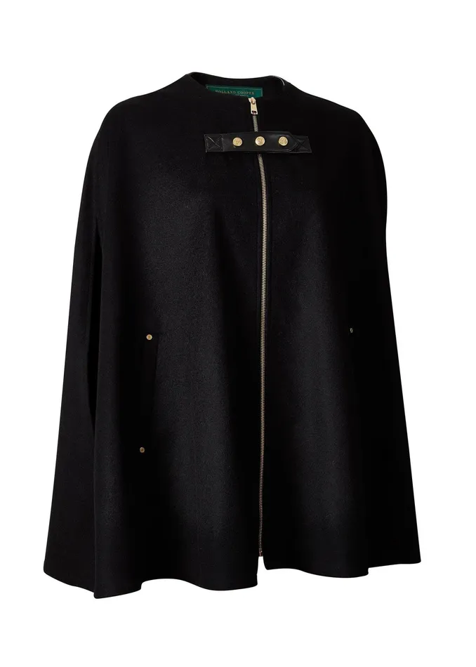 Holland Cooper Slim Cape Soft Black Women Capes Holland Cooper Slim Cape Soft Black Women Capes