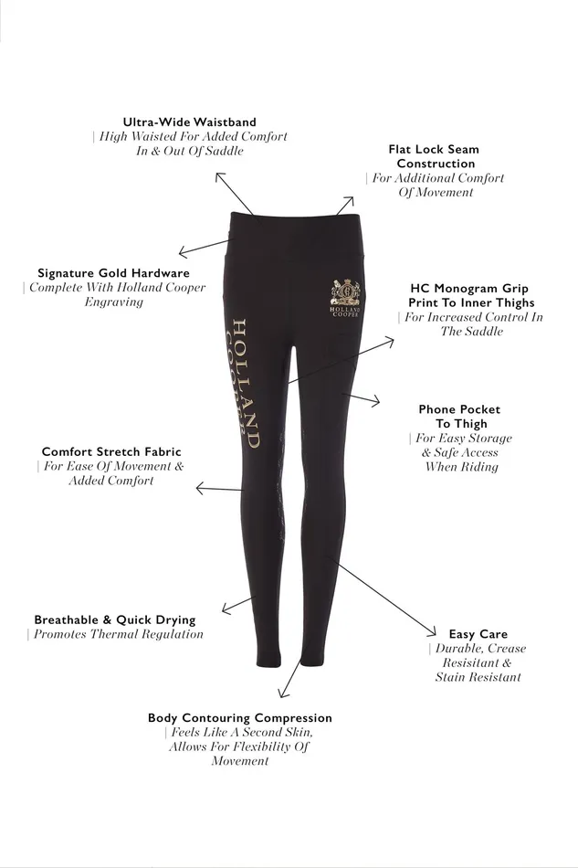 Holland Cooper Sport Legging Black Women Leggings Holland Cooper Sport Legging Black Women Leggings