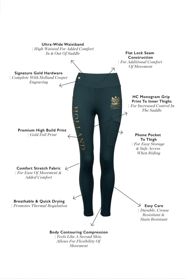 Holland Cooper Sport Legging Petrol Women Leggings Holland Cooper Sport Legging Petrol Women Leggings