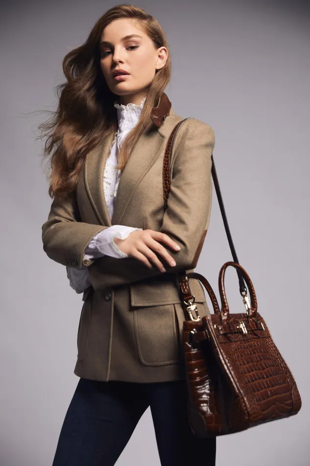 Holland Cooper The Brompton Mini Tote Tan Croc Women Bags