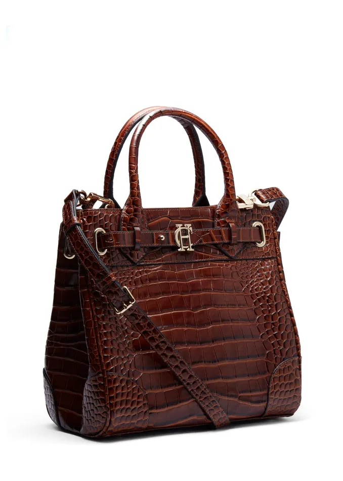 Holland Cooper The Brompton Mini Tote Tan Croc Women Bags