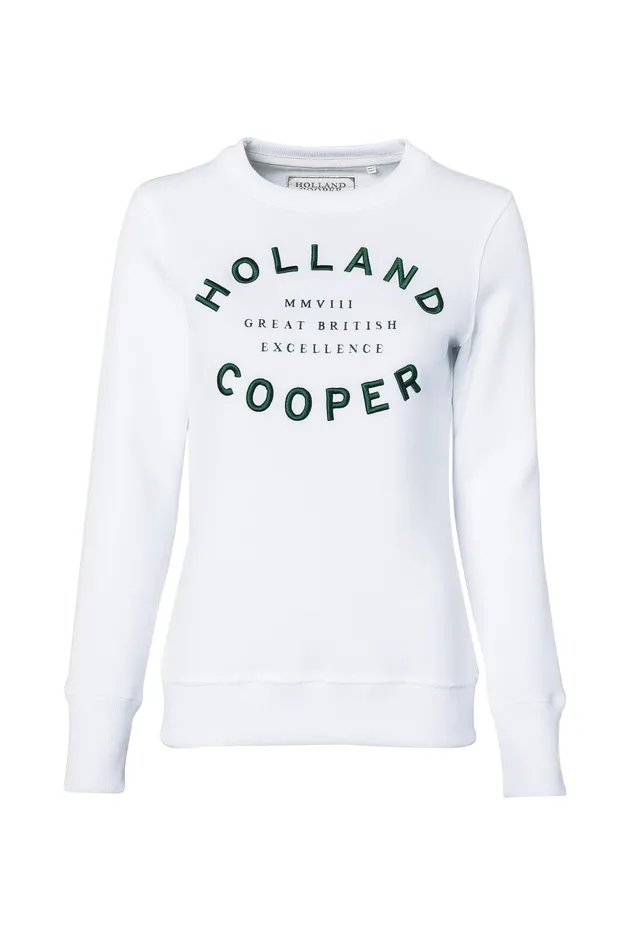 Holland Cooper Varsity Crew White Women Sweatshirts Holland Cooper Varsity Crew White Women Sweatshirts