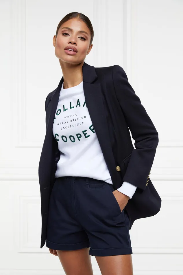 Holland Cooper Varsity Crew White Women Sweatshirts Holland Cooper Varsity Crew White Women Sweatshirts