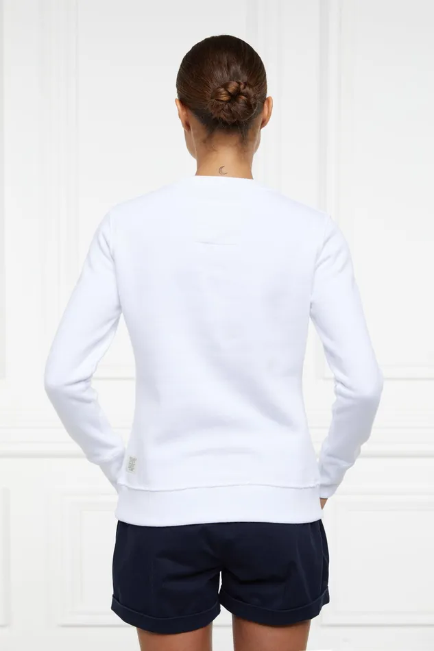 Holland Cooper Varsity Crew White Women Sweatshirts Holland Cooper Varsity Crew White Women Sweatshirts