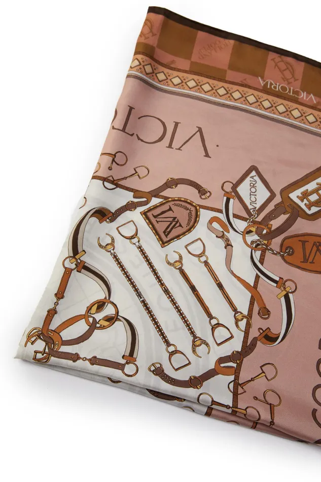 Holland Cooper Victoria Silk Scarf Camel Women Scarves