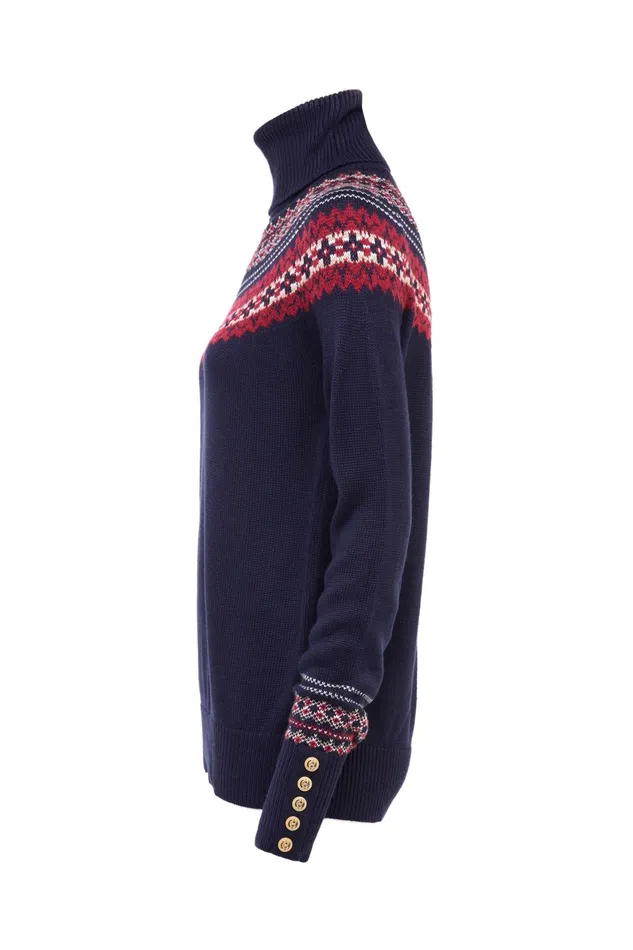 Holland Cooper Whistler Roll Neck Knit Ink Navy Women Knitwear Holland Cooper Whistler Roll Neck Knit Ink Navy Women Knitwear