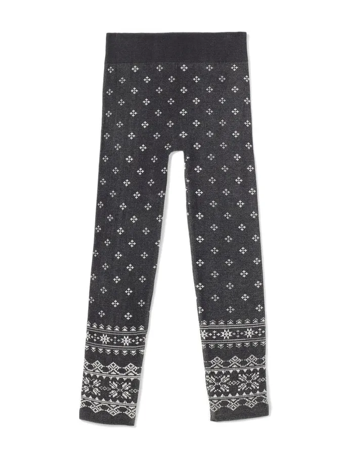 Hue Fairisle Seamless Leggings Black Heather Girls Girls