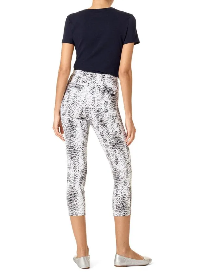 Hue HiRise Baby Leopard Denim Capri Legging Blackwhite Women Skinny