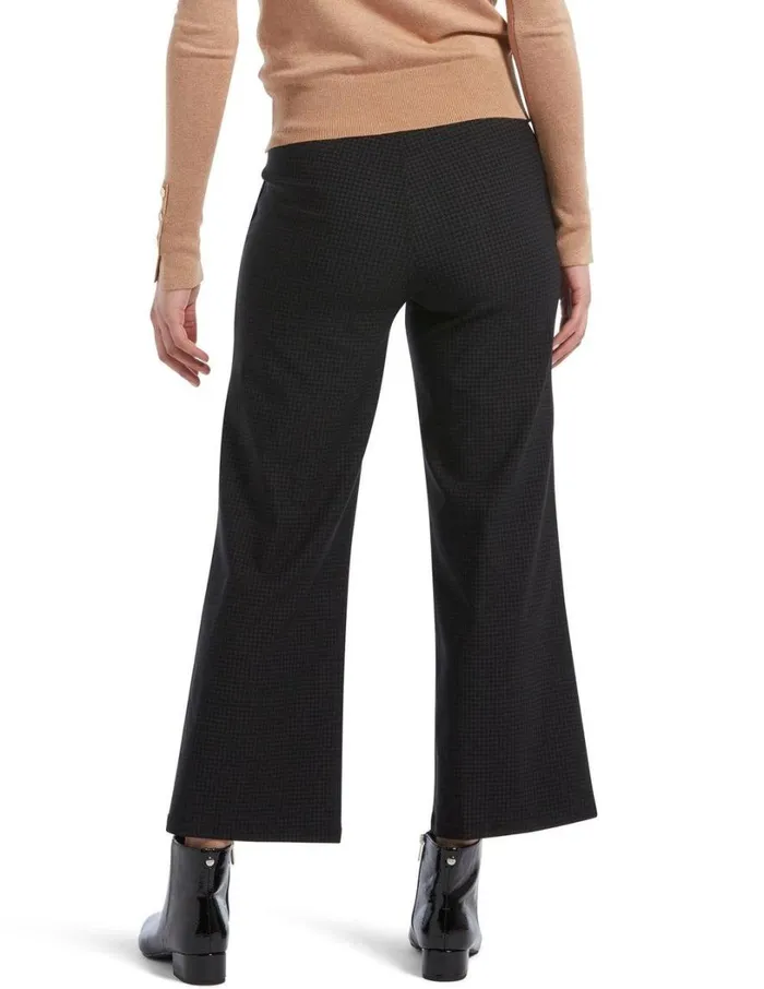 Hue Houndstooth Wide Leg Leggings Black Women Trousers