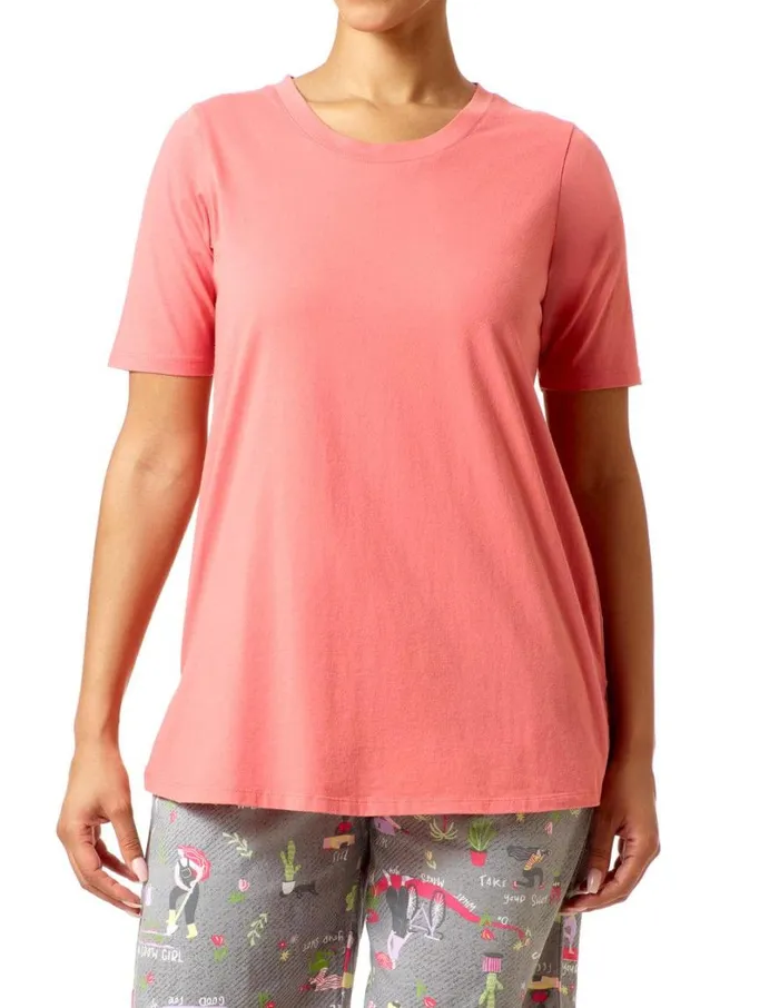 Hue Perfect Vintage Wash Tee Faded Rose Women TShirts