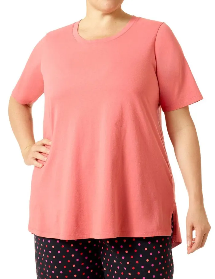 Hue Perfect Vintage Wash Tee Faded Rose Women TShirts