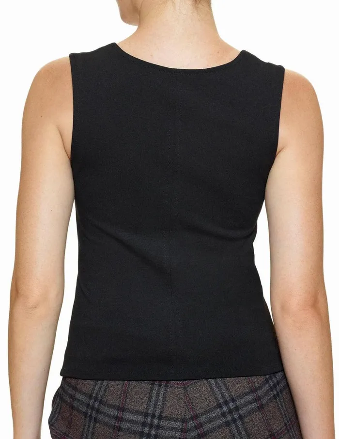 Hue Ponte Contour Tank Black Women Tanks and Camis