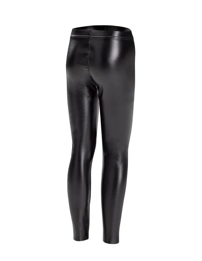 Hue Sleek Effects Leatherette High Rise Leggings Black Girls Girls